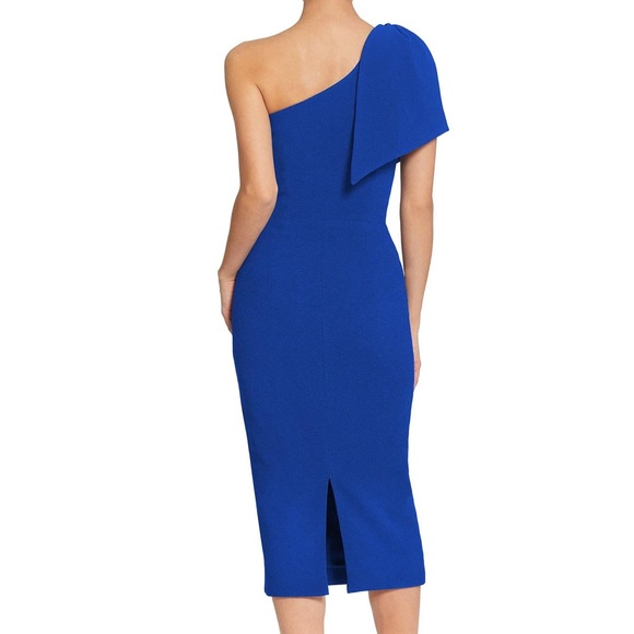 Dress The Population One Shoulder Bow Strap Tiffany Midi Dress - Electric Blue - Picture 2 of 2